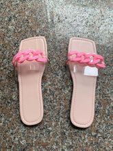 Load image into Gallery viewer, New solid color flat chain slippers HPSD040