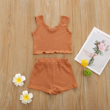 Load image into Gallery viewer, Hot selling children's solid color sleeveless suit