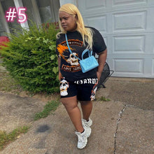 Load image into Gallery viewer, Casual Printed Short Sleeve Shorts Two Piece Set(AY1814)