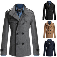 Load image into Gallery viewer, Hot selling men's stand-collar woolen coat jacket