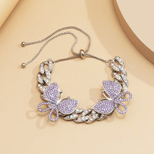 Load image into Gallery viewer, Hot selling full rhinestone small butterfly anklet