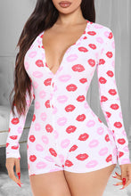 Load image into Gallery viewer, Lip print short sleeve V-neck jumpsuit(AY1641)