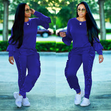 Load image into Gallery viewer, Fashion splicing wood ears long-sleeved suit(AY1415)