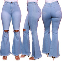Load image into Gallery viewer, fashion all-match wide-leg denim flared pants(AY1300)