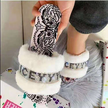 Load image into Gallery viewer, Rhinestone alphabet slippers