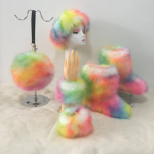 Load image into Gallery viewer, Colorful plush boots round pack four-piece suit(HPSD164)