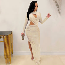 Load image into Gallery viewer, Solid Color Hollow Split Long Skirt Dress(AY1577)