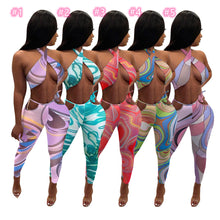 Load image into Gallery viewer, Trendy printed tube top trousers set AY2036