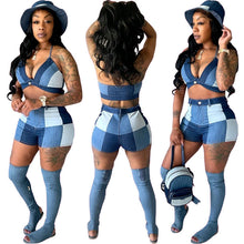 Load image into Gallery viewer, Hot selling Plaid bra set AY1963