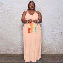 Load image into Gallery viewer, Loose floor mop queen print dress AY1990