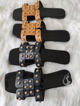 Load image into Gallery viewer, Hot rivet flat-bottom slippers
