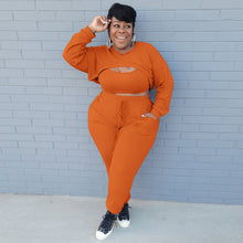 Load image into Gallery viewer, Fashion solid color three-piece sports suit(AY1595)