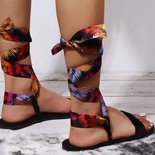 Load image into Gallery viewer, Hot flat print strappy sandal HPSD044