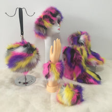 Load image into Gallery viewer, Colorful plush boots round pack four-piece suit(HPSD164)