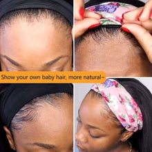 Load image into Gallery viewer, 9A human hair natural color curly headband wig(AH5046)