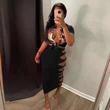 Load image into Gallery viewer, Sexy hollow solid color skirt AY1887