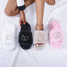 Load image into Gallery viewer, Fashion Letter Buckle Plush Slippers(HPSD183)