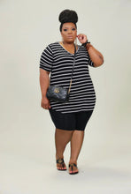 Load image into Gallery viewer, Plus size women's striped casual suit AY1127