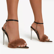 Load image into Gallery viewer, Fashion furry metal wind heels(HPSD178)