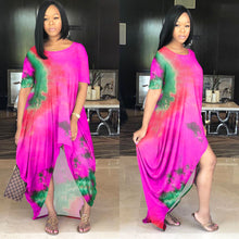 Load image into Gallery viewer, Tie-dye loose multicolor dress AY1164