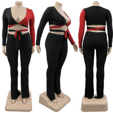 Load image into Gallery viewer, Sexy two-color stitching two-piece set(AY1668)