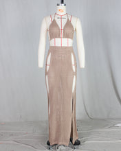 Load image into Gallery viewer, Sexy knitted cutout swimwear beach blouse two piece set(AY1954)