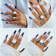 Load image into Gallery viewer, Personality Rhinestone Letter Chain Ring Set(AE4088)