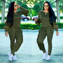 Load image into Gallery viewer, Fashion splicing wood ears long-sleeved suit(AY1415)