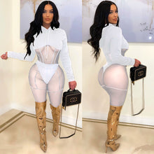 Load image into Gallery viewer, Sexy stitching mesh trousers suit(AY1647)