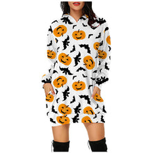 Load image into Gallery viewer, Halloween hooded long sleeve dress(AY1401)