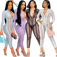 Load image into Gallery viewer, Sexy Mesh Long Sleeve Jumpsuit(AY1590)