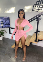 Load image into Gallery viewer, Sexy Tie Long Sleeve Skirt Two Piece Set(AY1786)