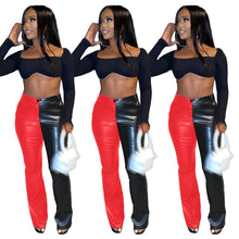 Load image into Gallery viewer, Matching PU flared pants(AY1626)