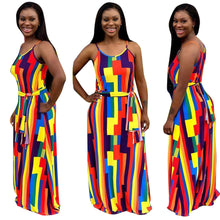 Load image into Gallery viewer, Casual loose print suspender Dress AY1936