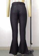 Load image into Gallery viewer, High Waist Micro Stretch Lace Up Flare Jeans