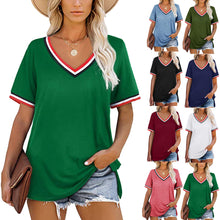 Load image into Gallery viewer, Fashion short sleeve v neck t-shirt(AY1733)