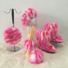 Load image into Gallery viewer, Colorful plush boots round pack four-piece suit(HPSD164)