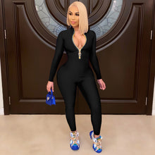 Load image into Gallery viewer, Fashion solid color zipper jumpsuit(AY1241)