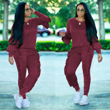 Load image into Gallery viewer, Fashion splicing wood ears long-sleeved suit(AY1415)