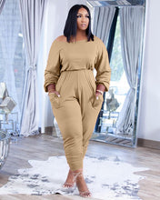 Load image into Gallery viewer, Casual slanted shoulder feet solid jumpsuit(AY1445)