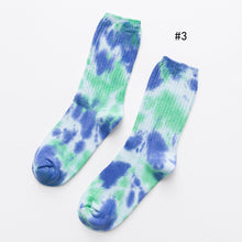 Load image into Gallery viewer, Personality thick thread tie-dye long tube cotton socks(AE4047