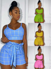 Load image into Gallery viewer, Fashion plaid sling set AY1009