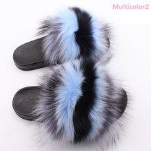 Load image into Gallery viewer, Multicolor fur slippers