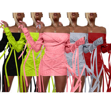 Load image into Gallery viewer, exy mesh ribbon dress ME2121