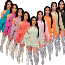 Load image into Gallery viewer, Big V-neck sweater dress + vest two-piece suit(AY1492)