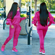 Load image into Gallery viewer, Fashion splicing wood ears long-sleeved suit(AY1415)