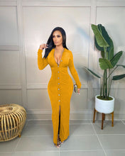 Load image into Gallery viewer, Single-breasted cardigan long dress(AY1471)