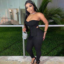 Load image into Gallery viewer, One-shoulder split high waist suit AY1156