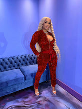 Load image into Gallery viewer, Sexy sequined velvet stitching suit(AY1546)