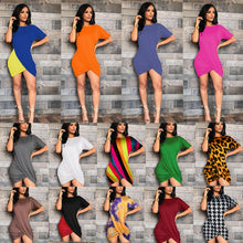 Load image into Gallery viewer, New round neck irregular Pleated Dress AY1866